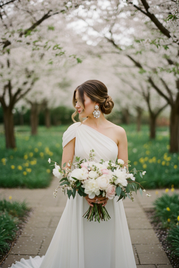 spring-wedding-hair-021 spring wedding hair low braided bun