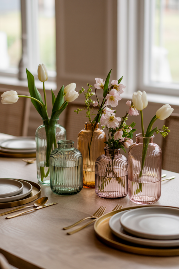 Colored glass vases