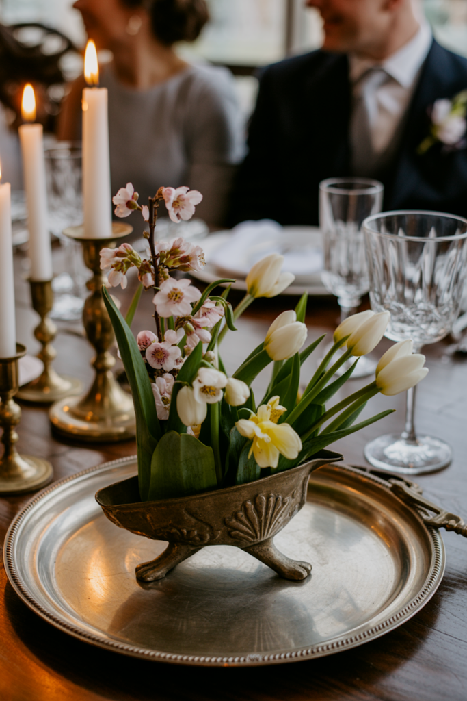 vintage floral frogs with stems