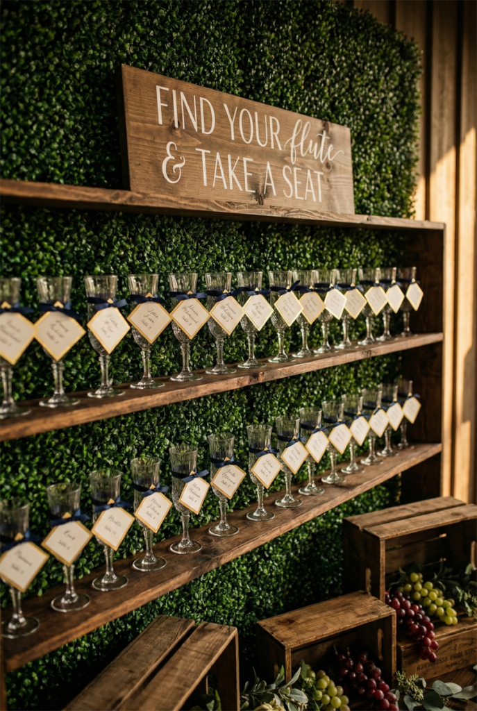 champagne wall wedding