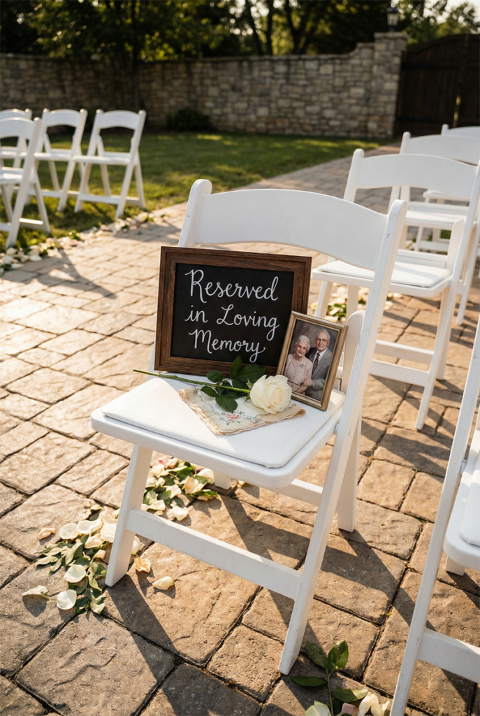 reserved seating for lost loved ones wedding ceremony