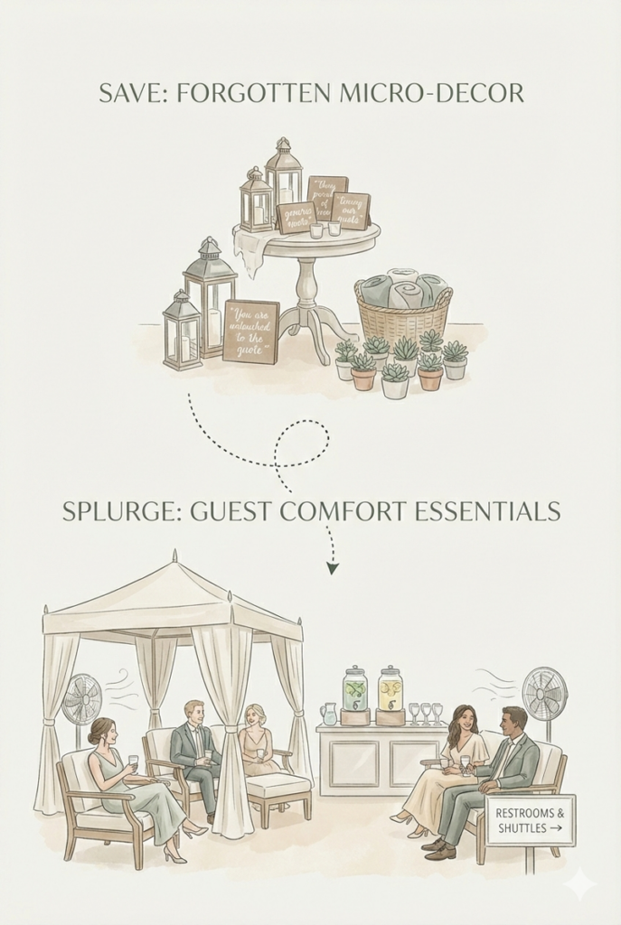 wedding splurge guest comfort