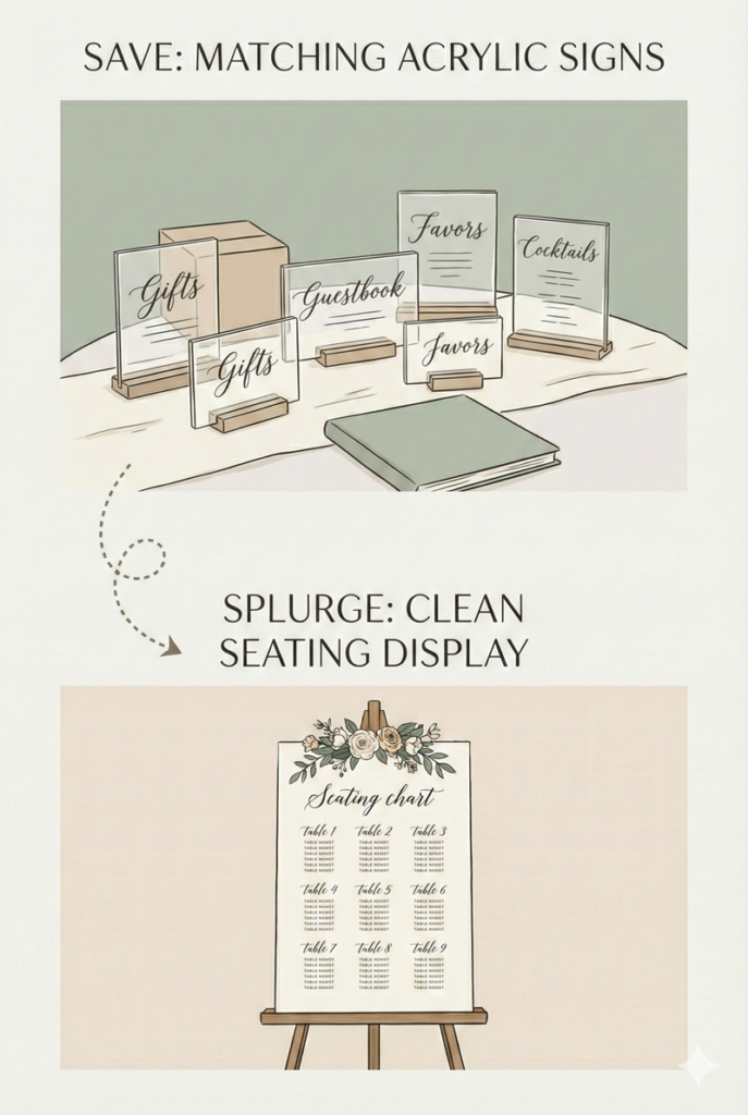 wedding splurge signage