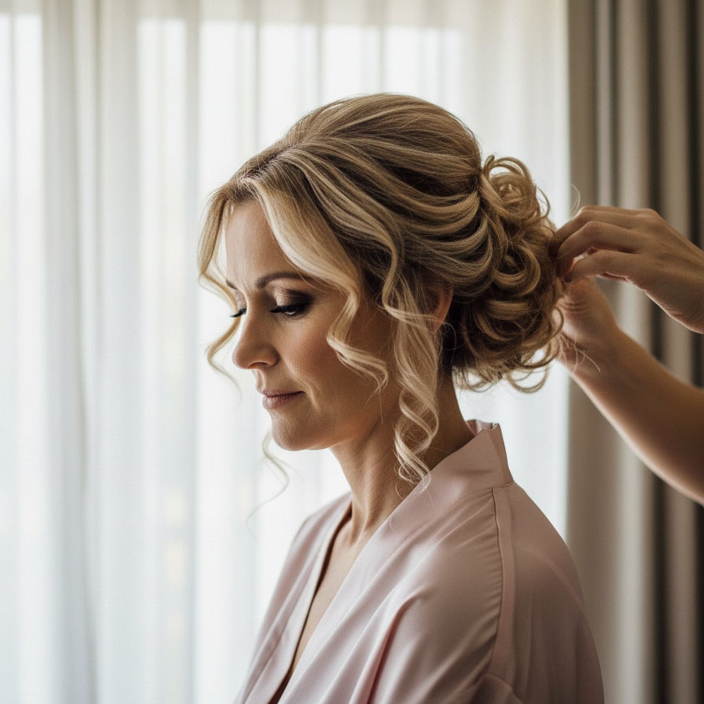 Curly Blonde Updo