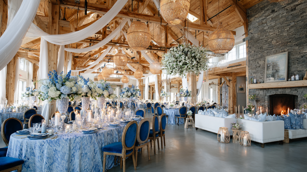 elegáns tengerparti esküvői dekoráció