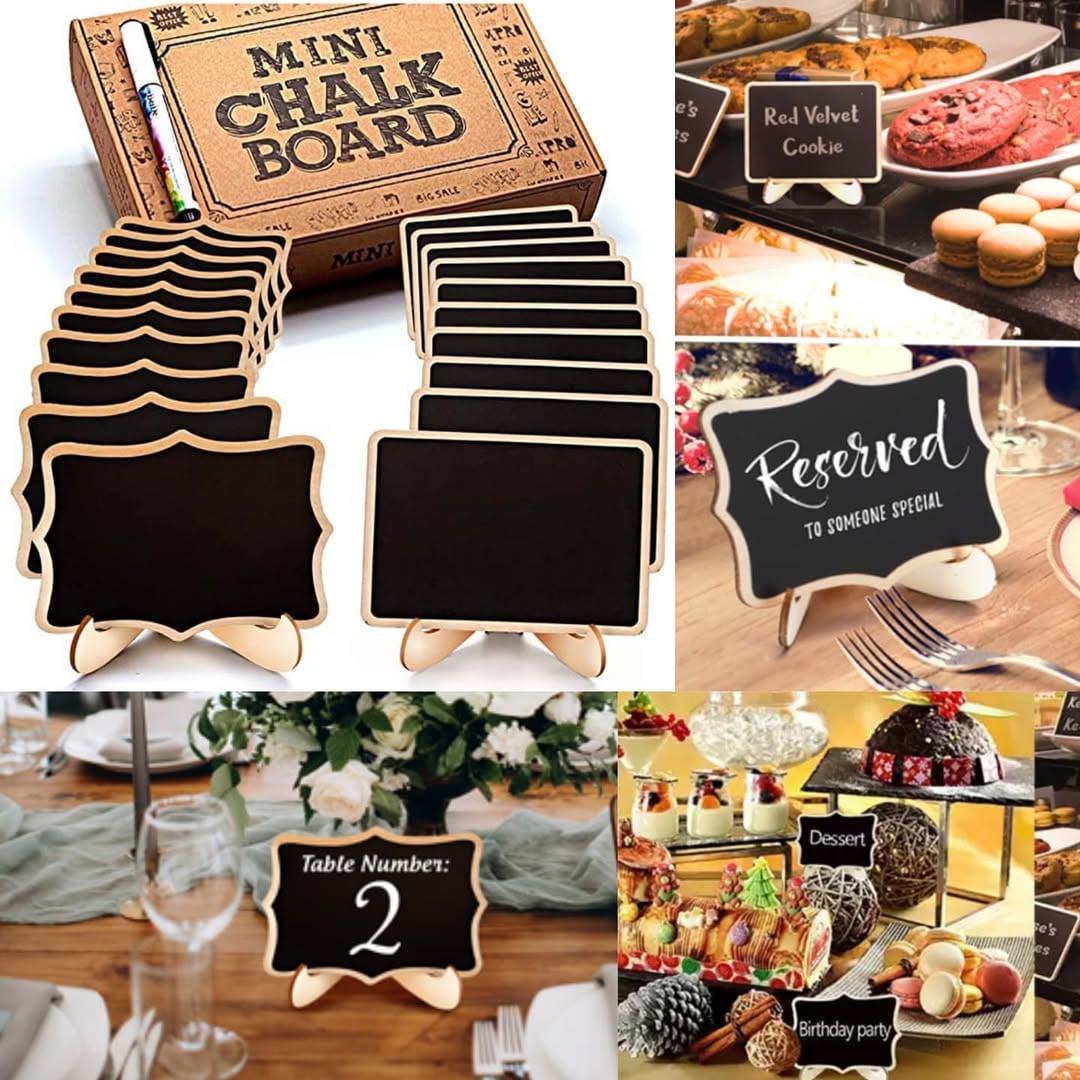 Mini Chalkboard Table Numbers in Stands