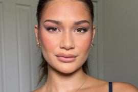 Soft Plum Eyeliner Smudged Along Upper Lash Line