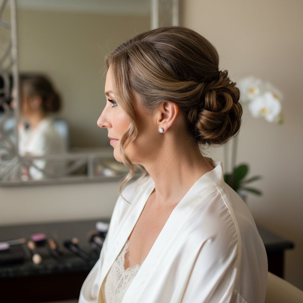 Twisted Updo with Face Framing