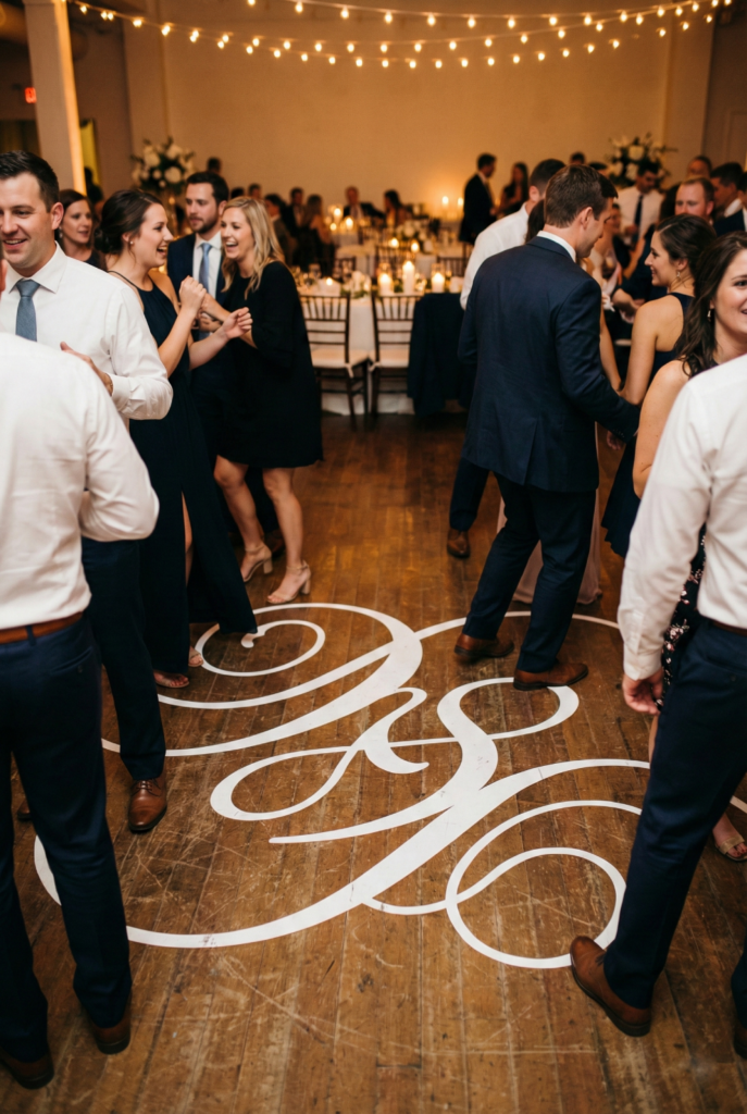 wedding budget dance floor monogram