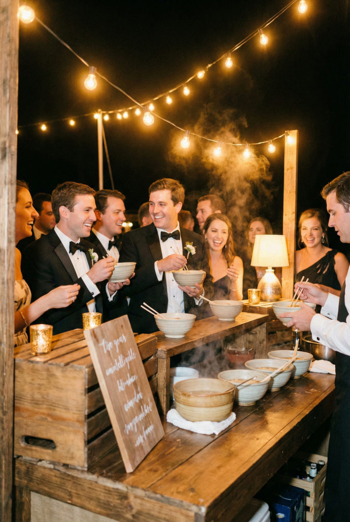 wedding budget splurge ramen stand
