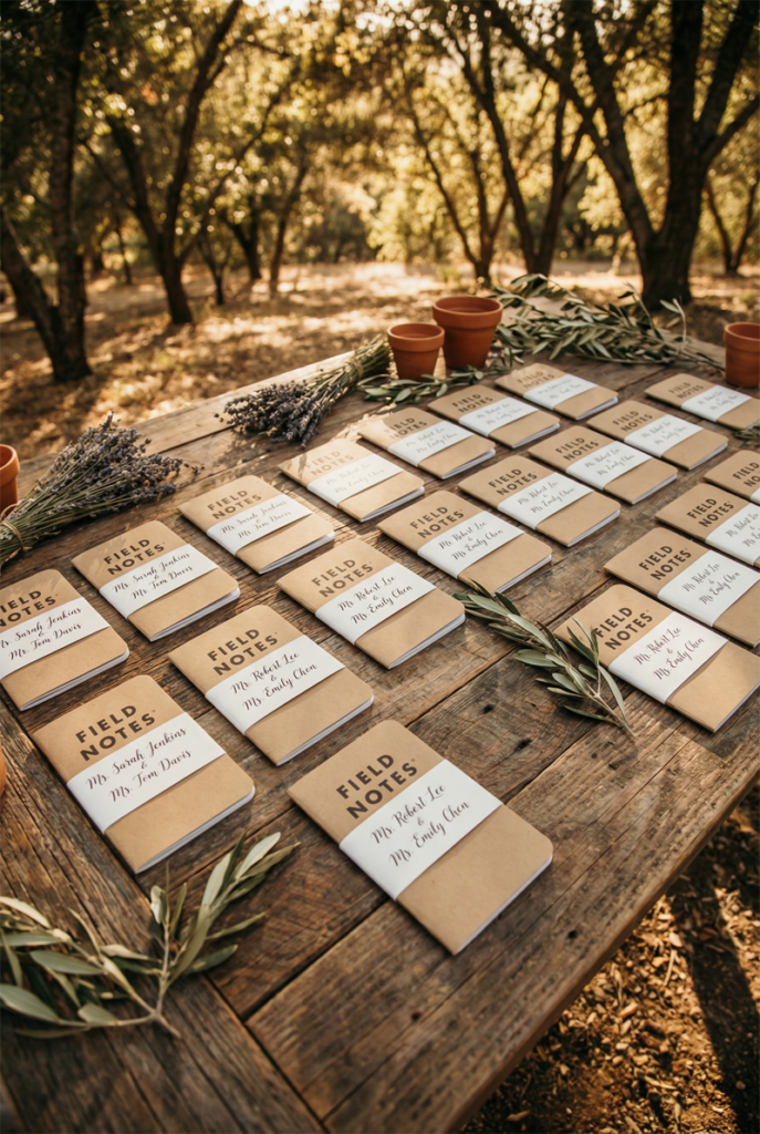 notebook seating card