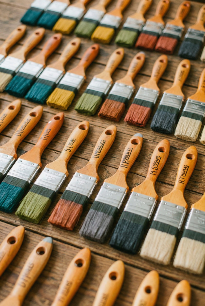 paint brush seating cards