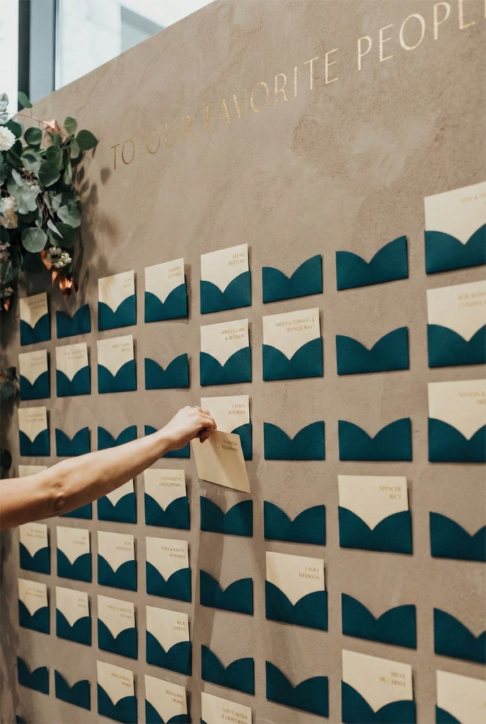 envelope wall seating card