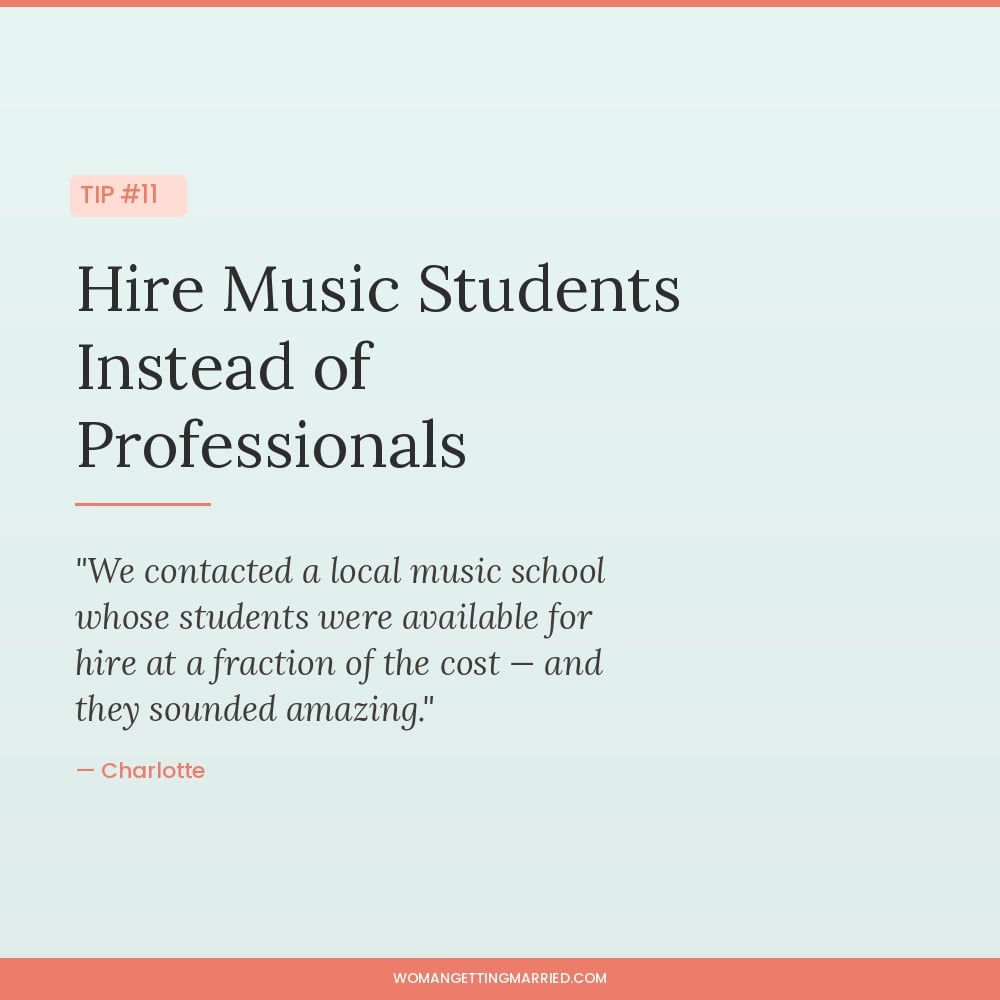 wedding budget tip hire music students for affordable ceremony music