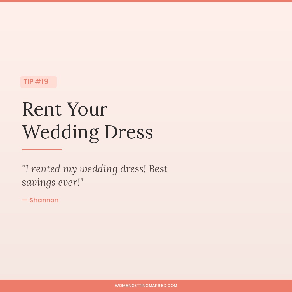 wedding budget tip rent your wedding dress instead of buying