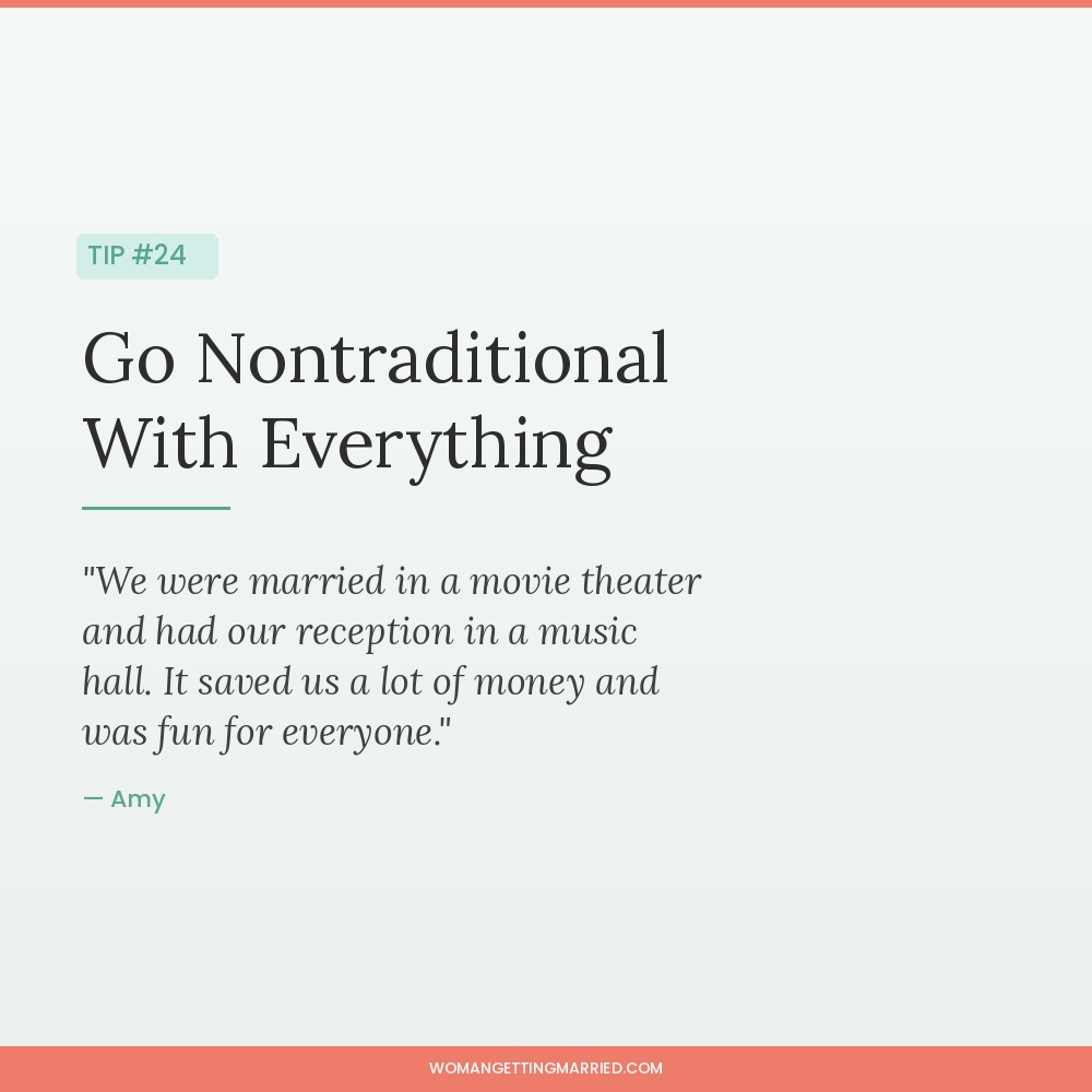 wedding budget tip go nontraditional with venue and format to save thousands