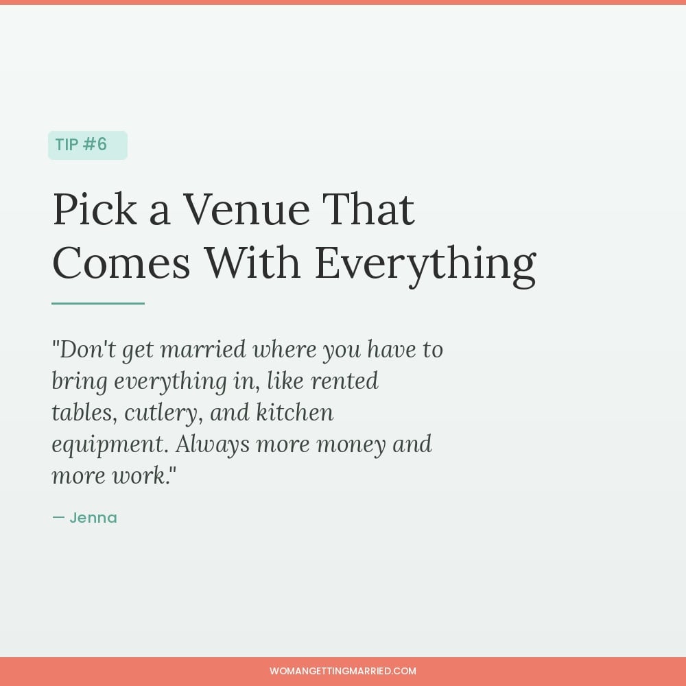 wedding budget tip choose an all-inclusive venue to save on rentals