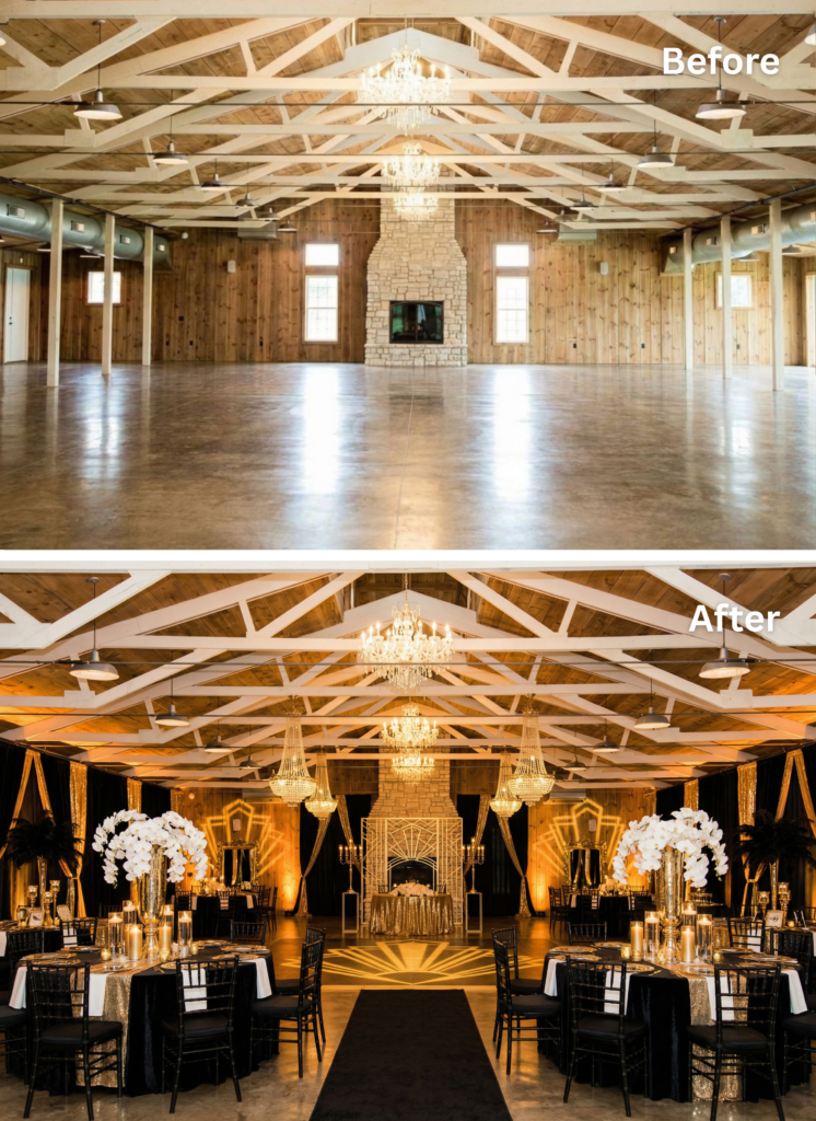 black tie wedding venue after transformation