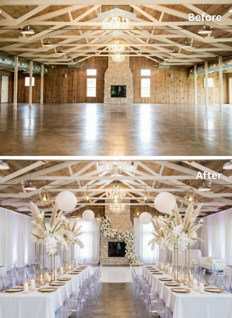 modern wedding venue transformation