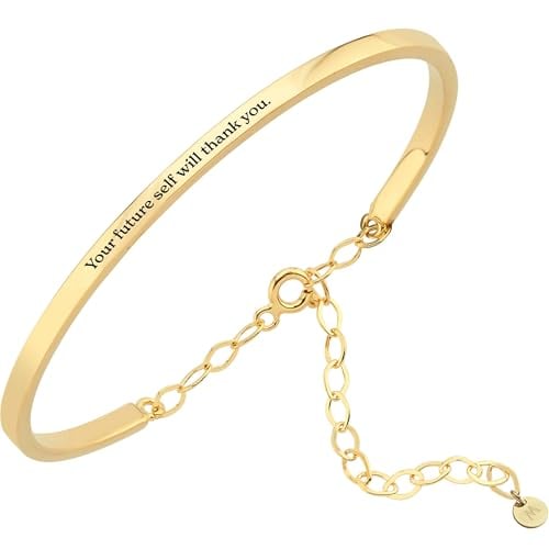 Personalized engraved 18k gold vermeil bangle bracelet