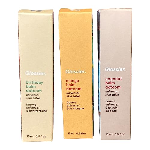 Glossier Balm Dotcom Trio in Mango, Birthday, Coconut