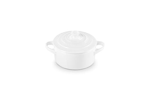 Le Creuset Stoneware Mini Round Cocotte 8oz in white