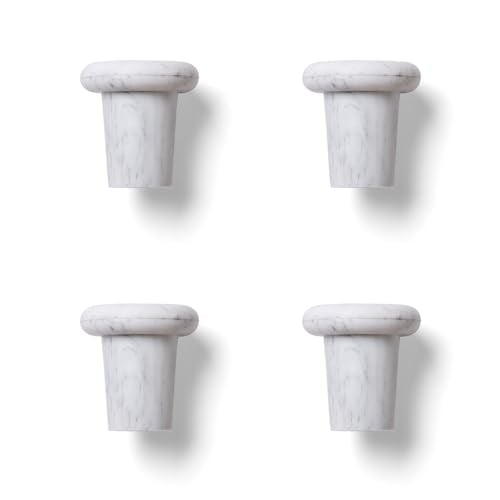 Outset silicone wine bottle stoppers in white marble