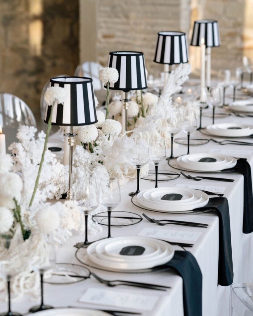 black and white wedding