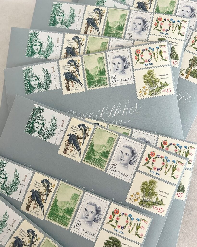 wedding postage stamps