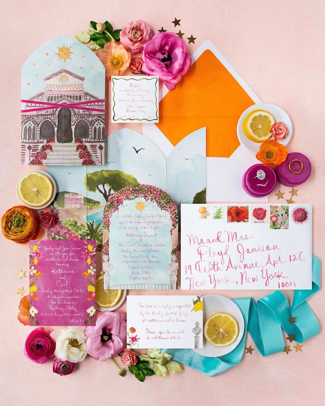 Whimsy wedding custom illustrations via Instagram @prettywrittenthings