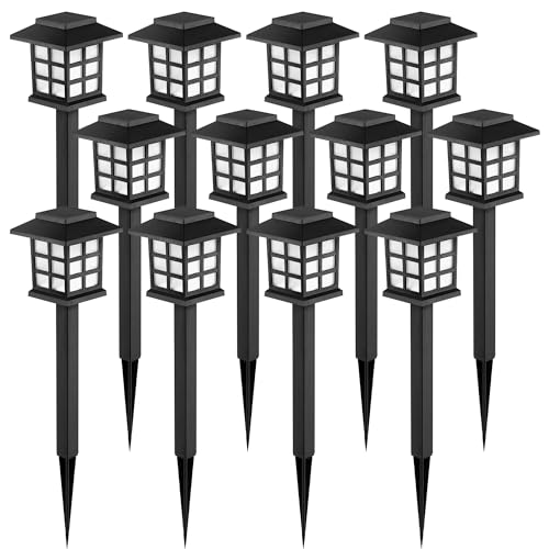 GIGALUMI Solar Pathway Lights (12-Pack, 10-Hour Runtime)