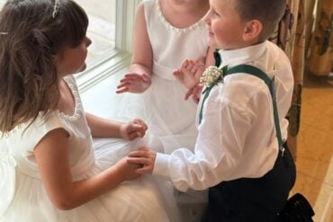 kids at wedding reception