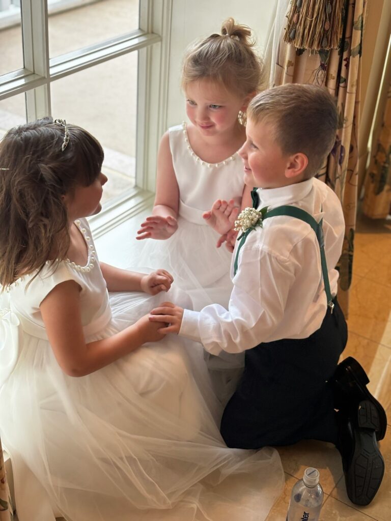 kids at wedding reception