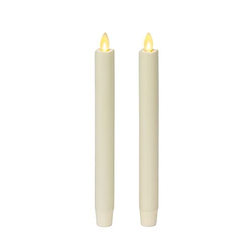 Luminara flameless LED taper candles with moving flame for outdoor weddings