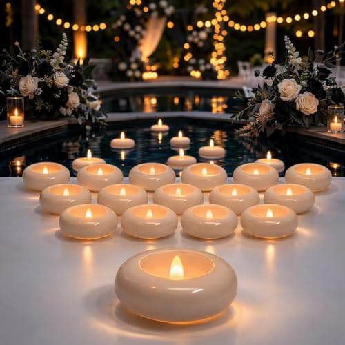 Aignis 3 inch waterproof flameless floating LED candles for outdoor wedding pools