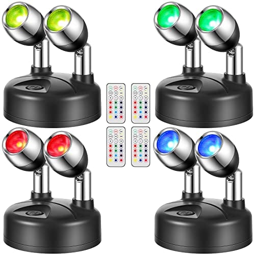 Battery-operated wireless RGB LED uplights for outdoor wedding venues