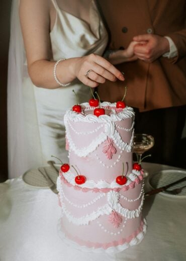 pink wedding cake