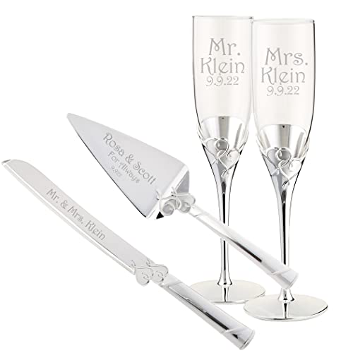 Lenox True Love Personalized Wedding Bundle, Includes Custom Engraved Wedding Ca