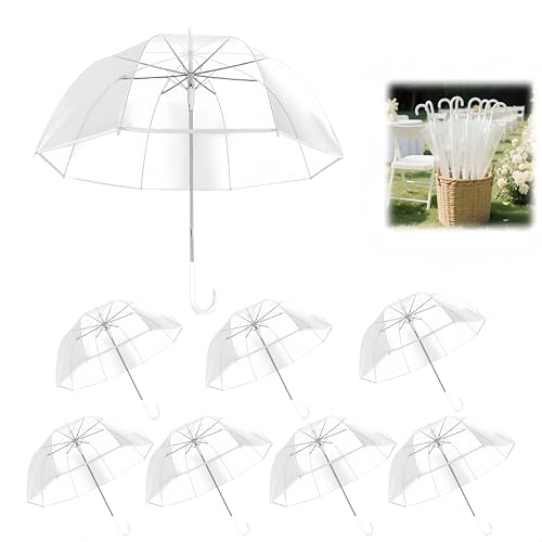 8 Pack Clear Bubble Wedding Umbrellas