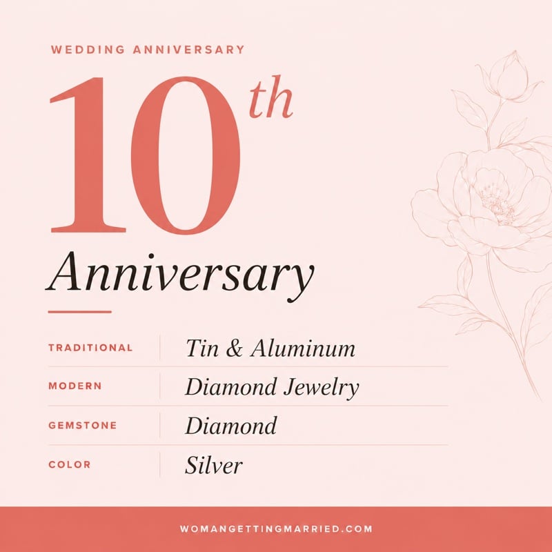 10th wedding anniversary - traditional tin & aluminum and modern diamond jewelry gifts