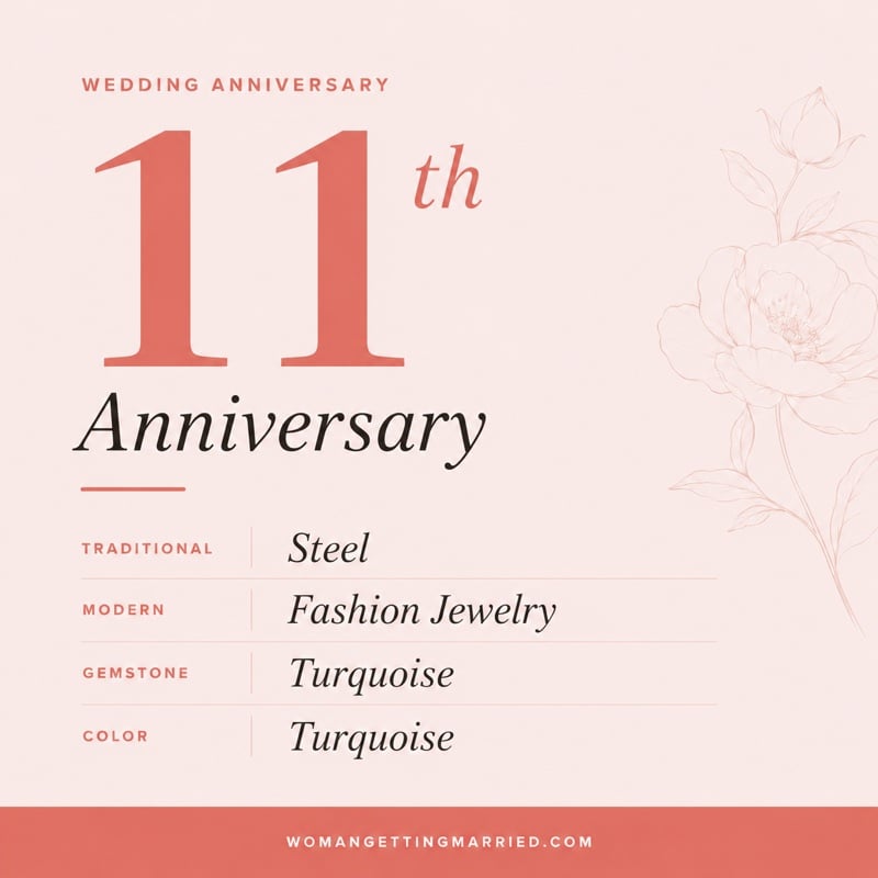 11th wedding anniversary - traditional steel and modern fashion jewelry gifts