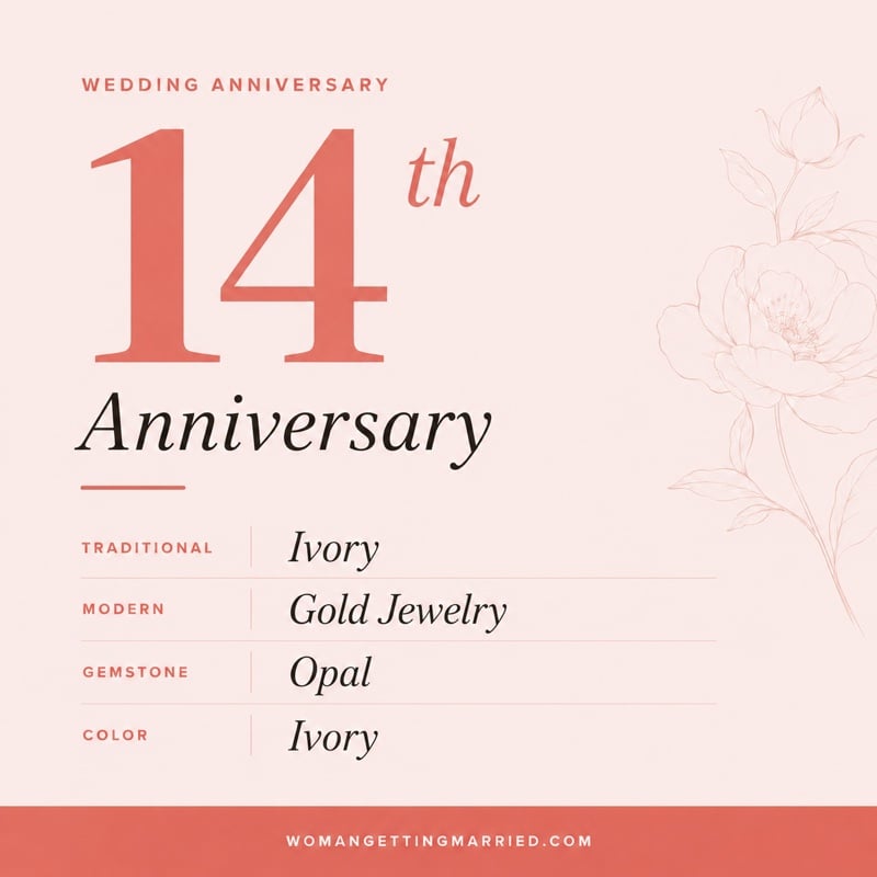 14th wedding anniversary - traditional ivory and modern gold jewelry gifts