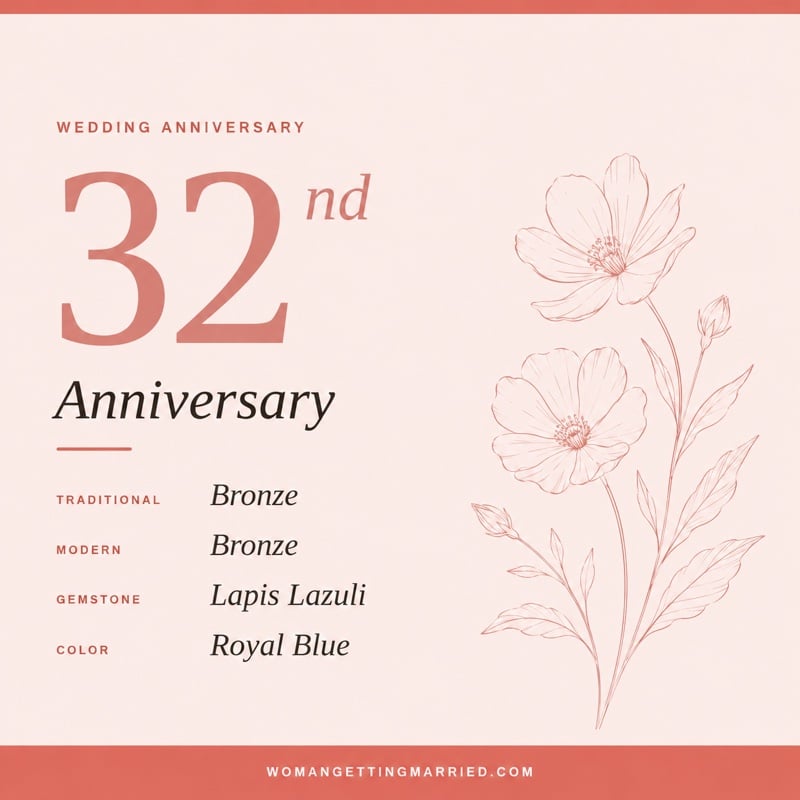 32nd wedding anniversary - traditional bronze and modern bronze gifts