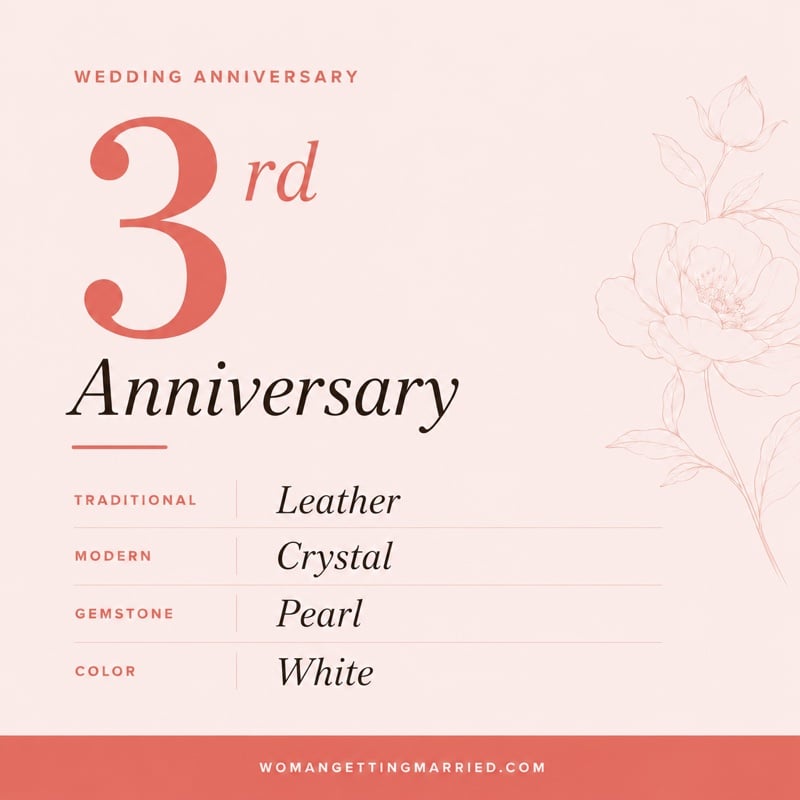 3rd wedding anniversary - traditional leather and modern crystal gifts