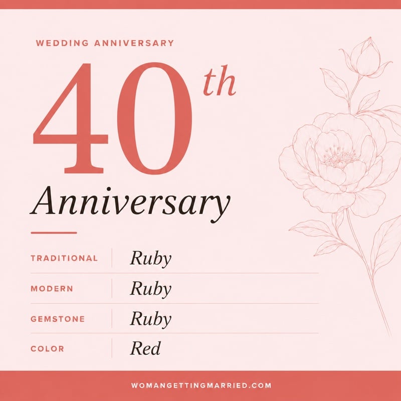 40th wedding anniversary - traditional ruby and modern ruby gifts
