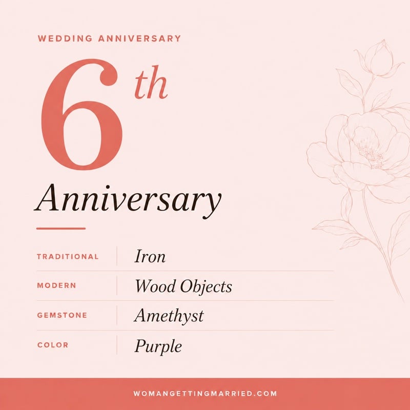 6th wedding anniversary - traditional iron and modern wood gifts