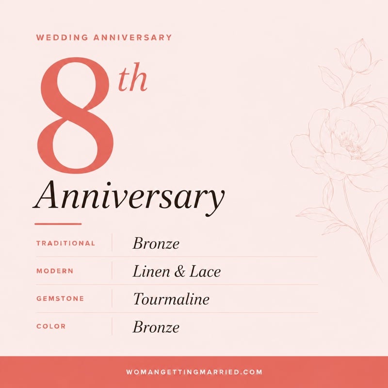 8th wedding anniversary - traditional bronze & pottery and modern linen & lace gifts
