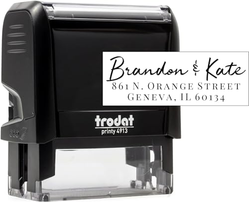 Personalized self-inking custom return address stamp for wedding envelopes