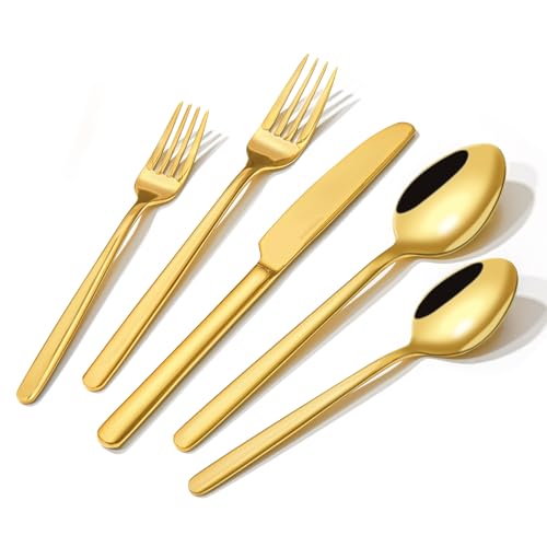 KINGSTONE Gold Flatware, 20-Piece Set for 4