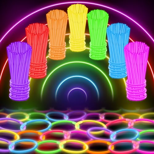 100-pack of glow stick bracelets and necklaces for a wedding dance floor